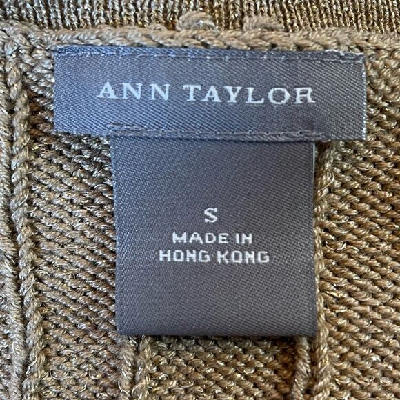 Ann Taylor 3/4 sleeve Silk Blend Gold Sweater size Small - Picture 4 of 5